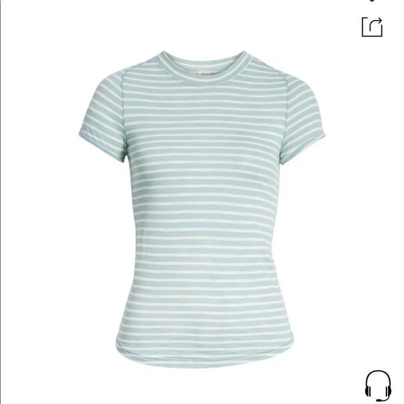 Nwt! Free People • Large L. Night Sky Stripe Tee in Sage Green - Picture 6 of 14